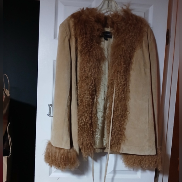 Vintage Express Tan Shearling Boho Coat - NWOT - Picture 7 of 9